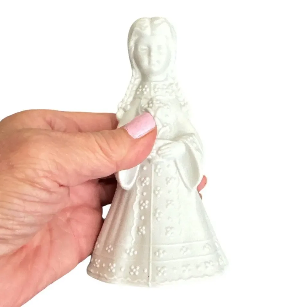 Delicate Bisque Porcelain AES Japan Choir Girl Bell 5”